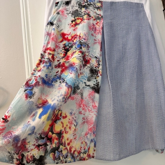 Caleoas Women’s Patchwork Button-Down Shirt Floral and Striped Design, Size M - Picture 6 of 11